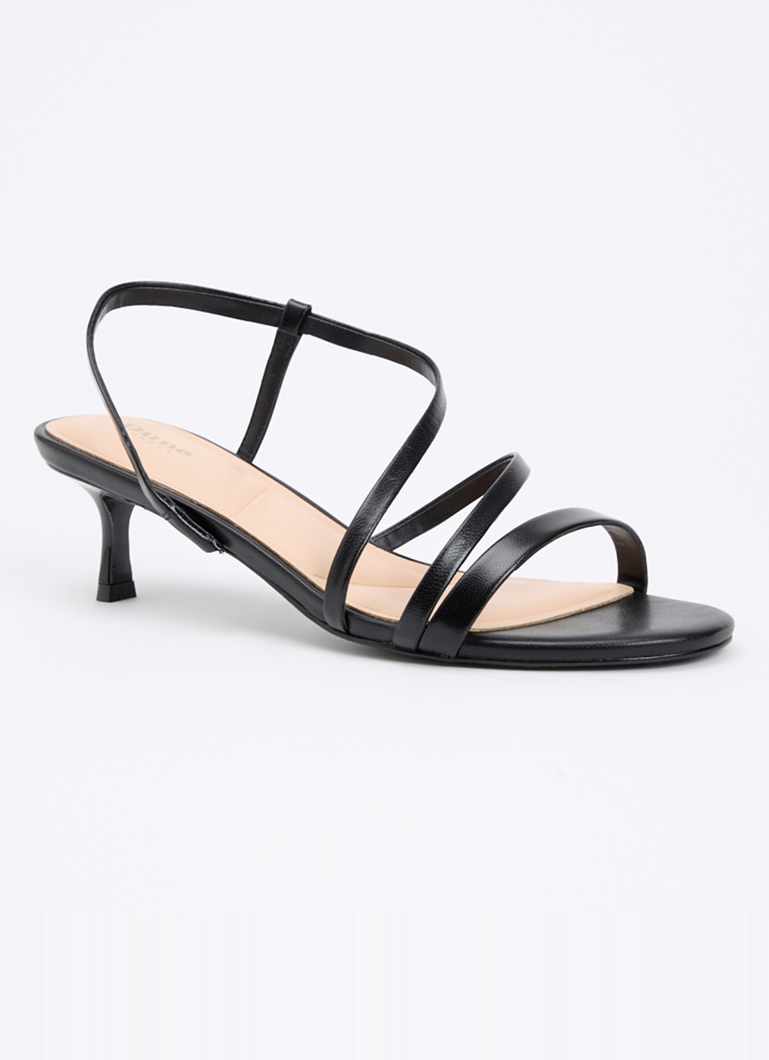 Dune London Movement slingback van leer  - voorkant 2 zwart