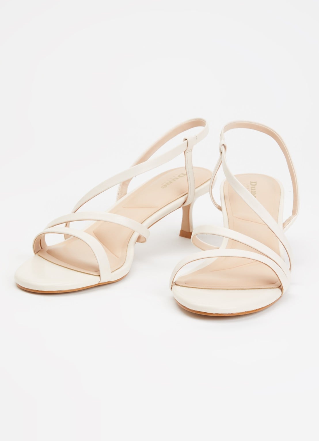 Dune London Movement slingback van leer  - detail creme