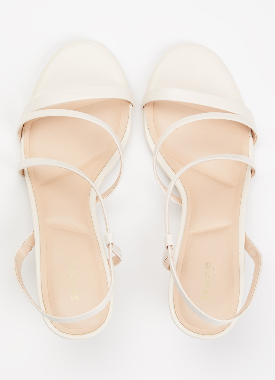 Dune London Movement slingback van leer  - detail 2 creme