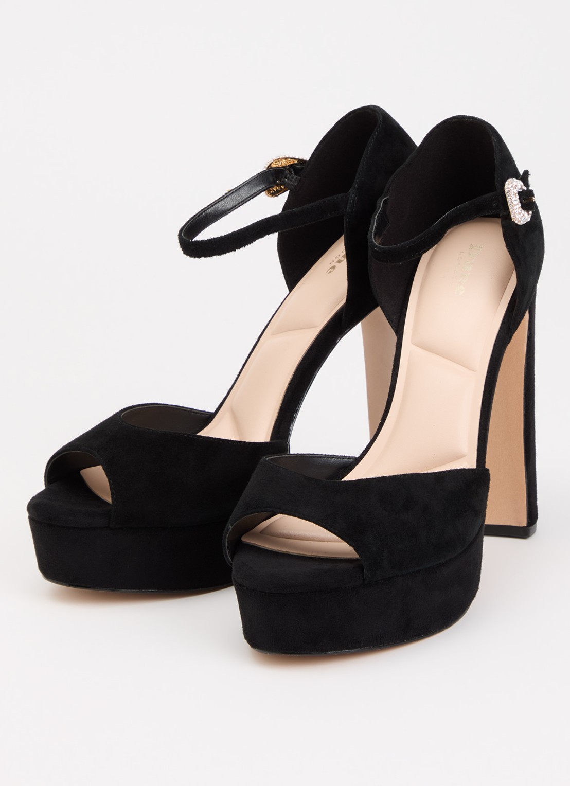 Dune London Myans sandalette van leer - detail zwart