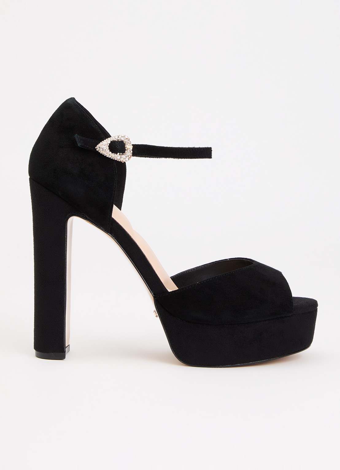 Dune London Myans sandalette van leer - voorkant 4 zwart