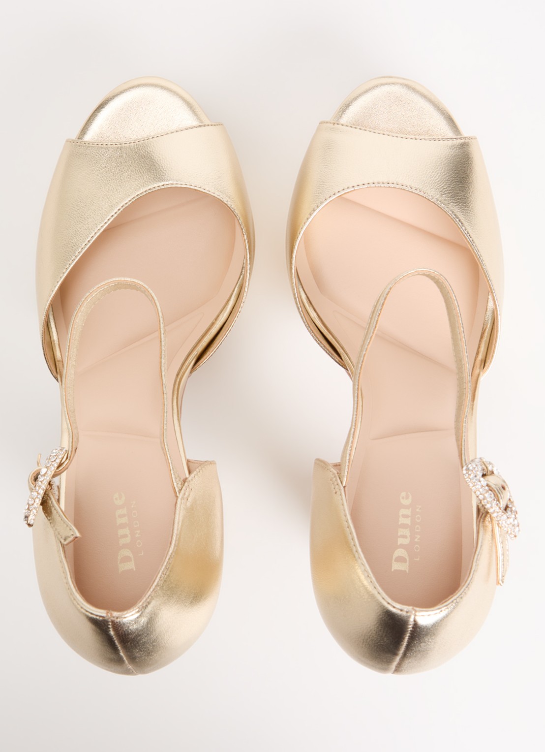 Dune London Myans sandalette van leer - detail 2 goud