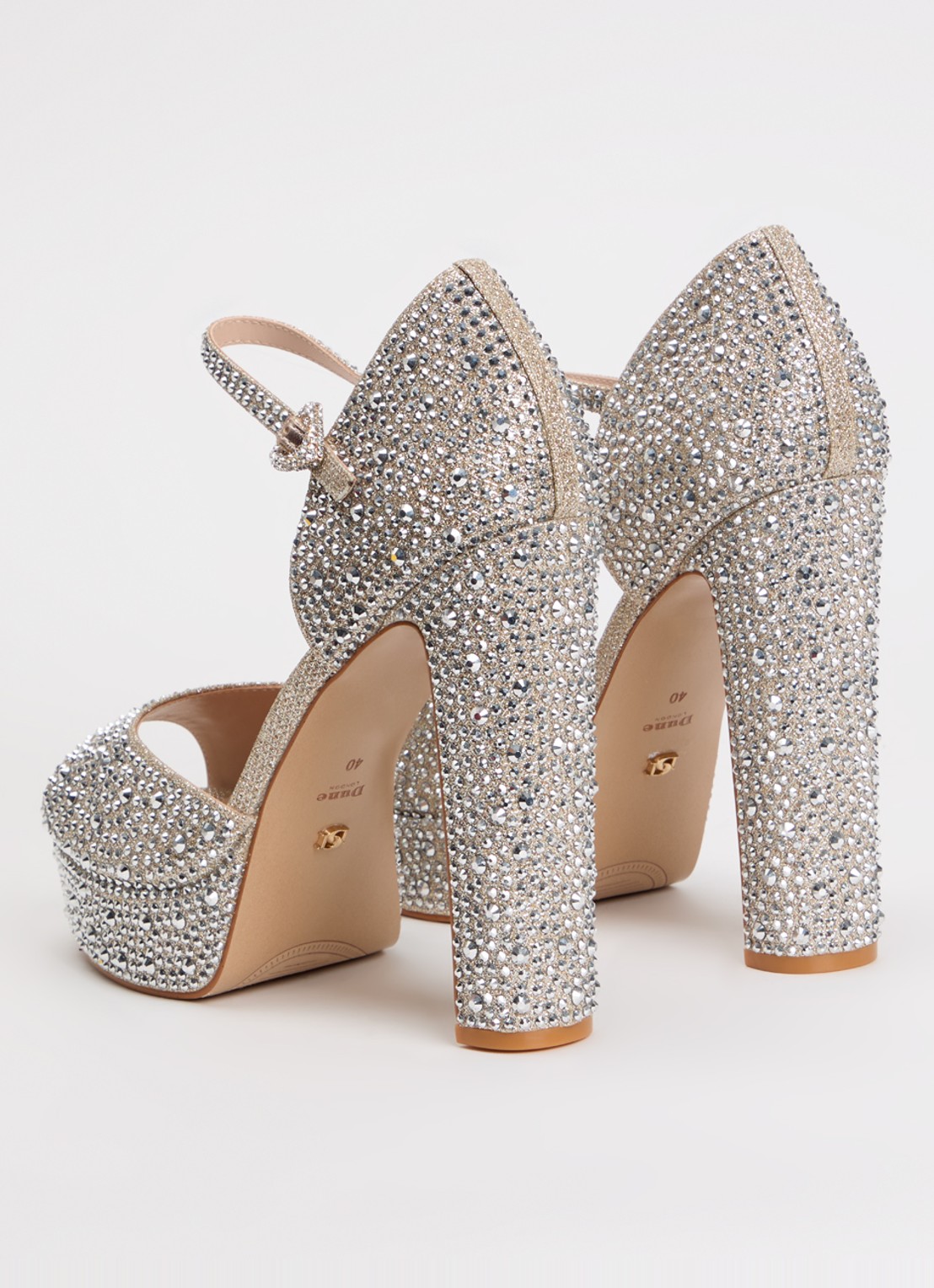 Dune London Myans sandalette van leer - achterkant 7 goud