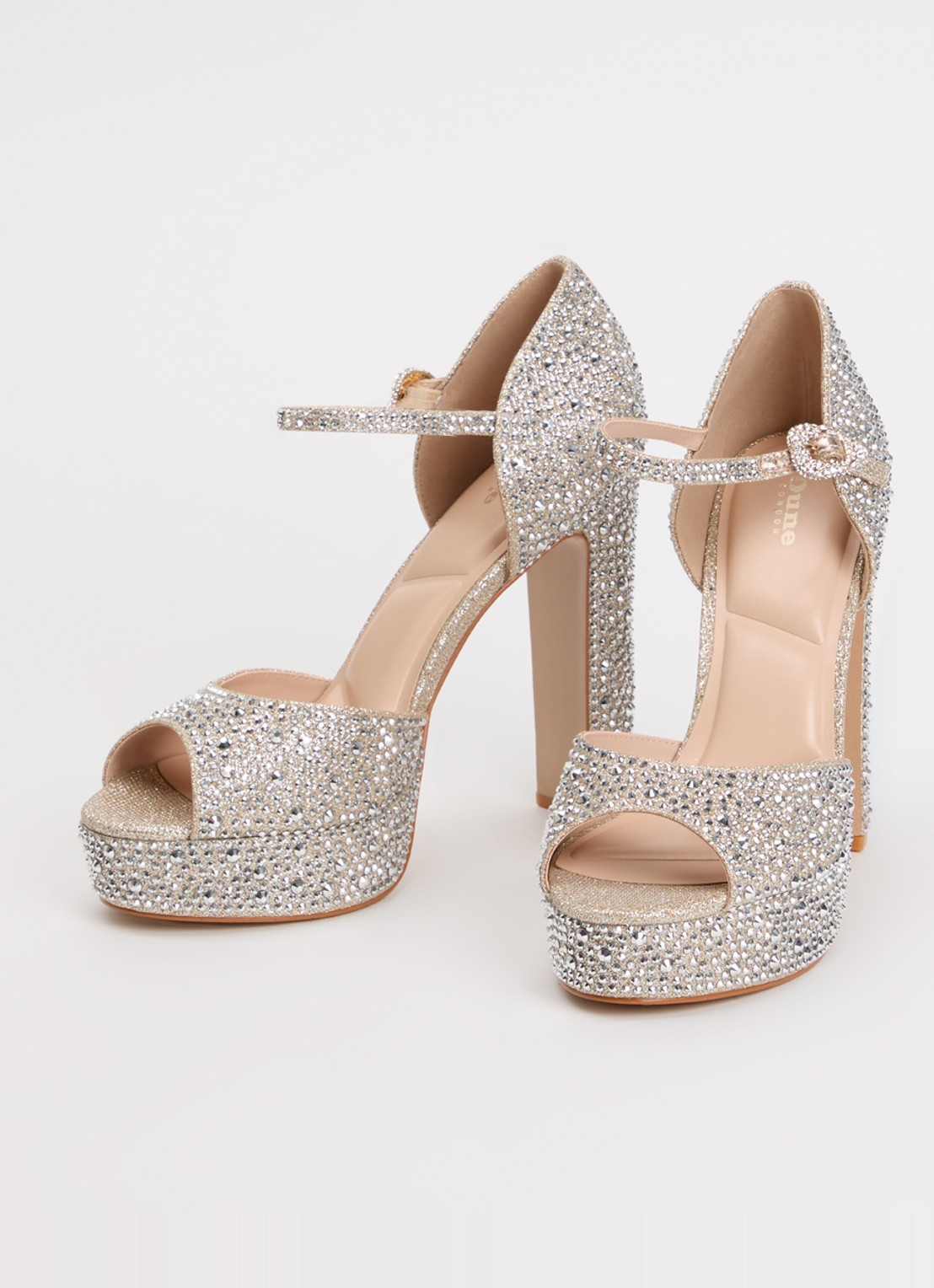 Dune London Myans sandalette van leer - detail 4 goud