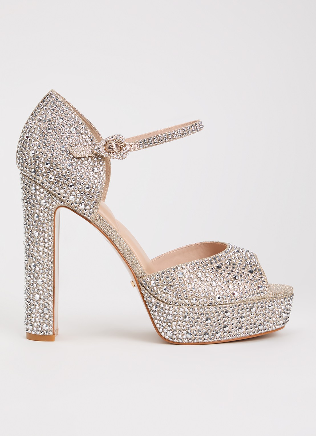 Dune London Myans sandalette van leer - voorkant 9 goud