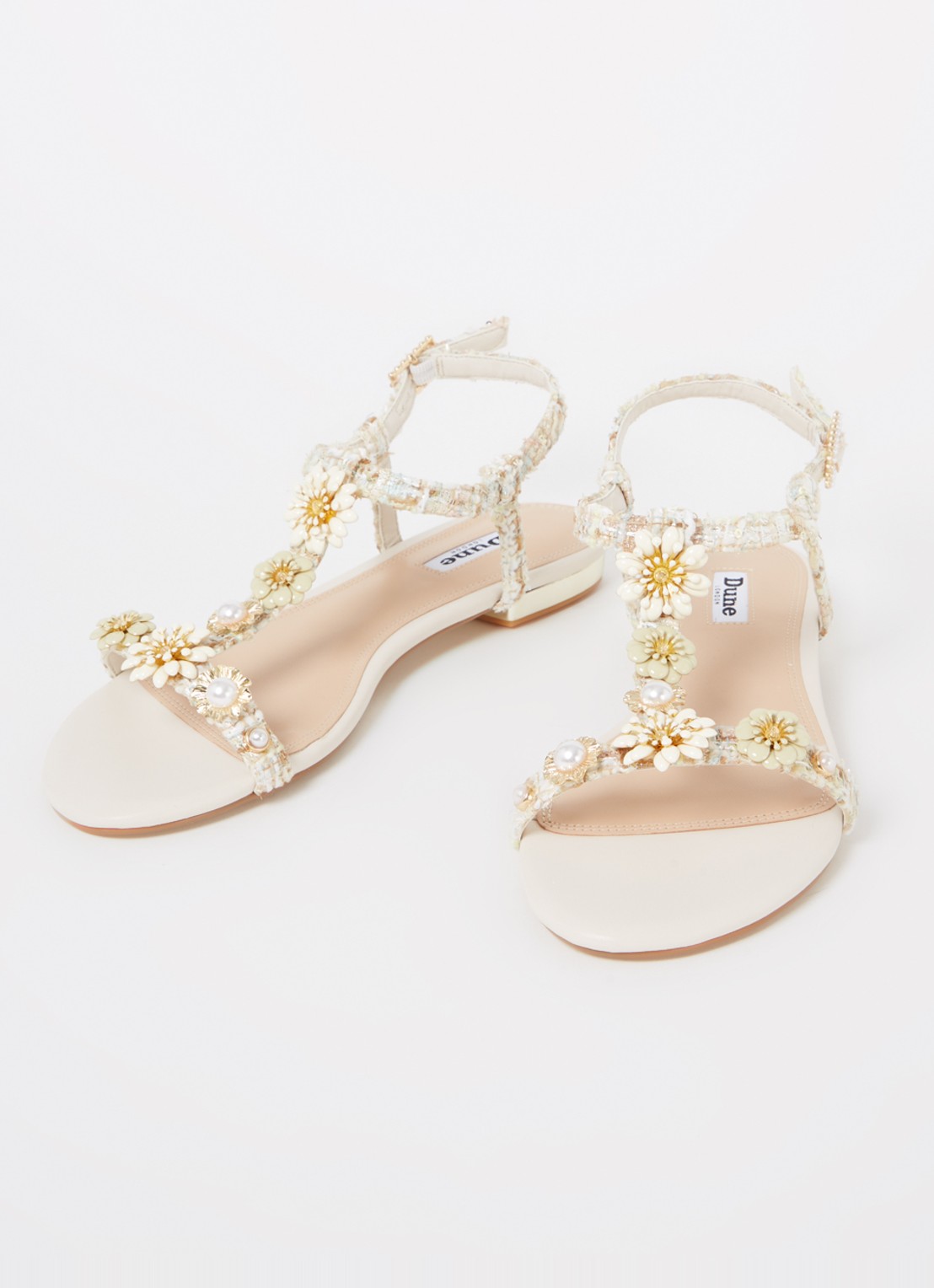 Dune London Nature sandaal met lurex - detail 2 beige