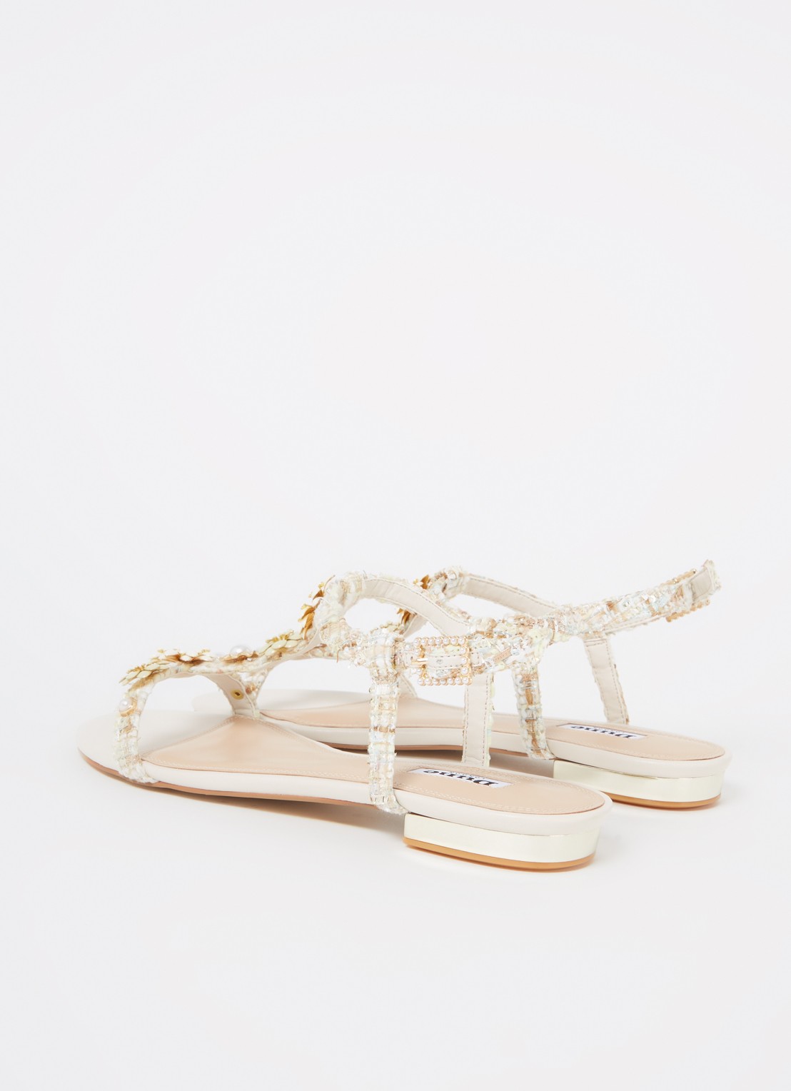 Dune London Nature sandaal met lurex - detail 3 beige