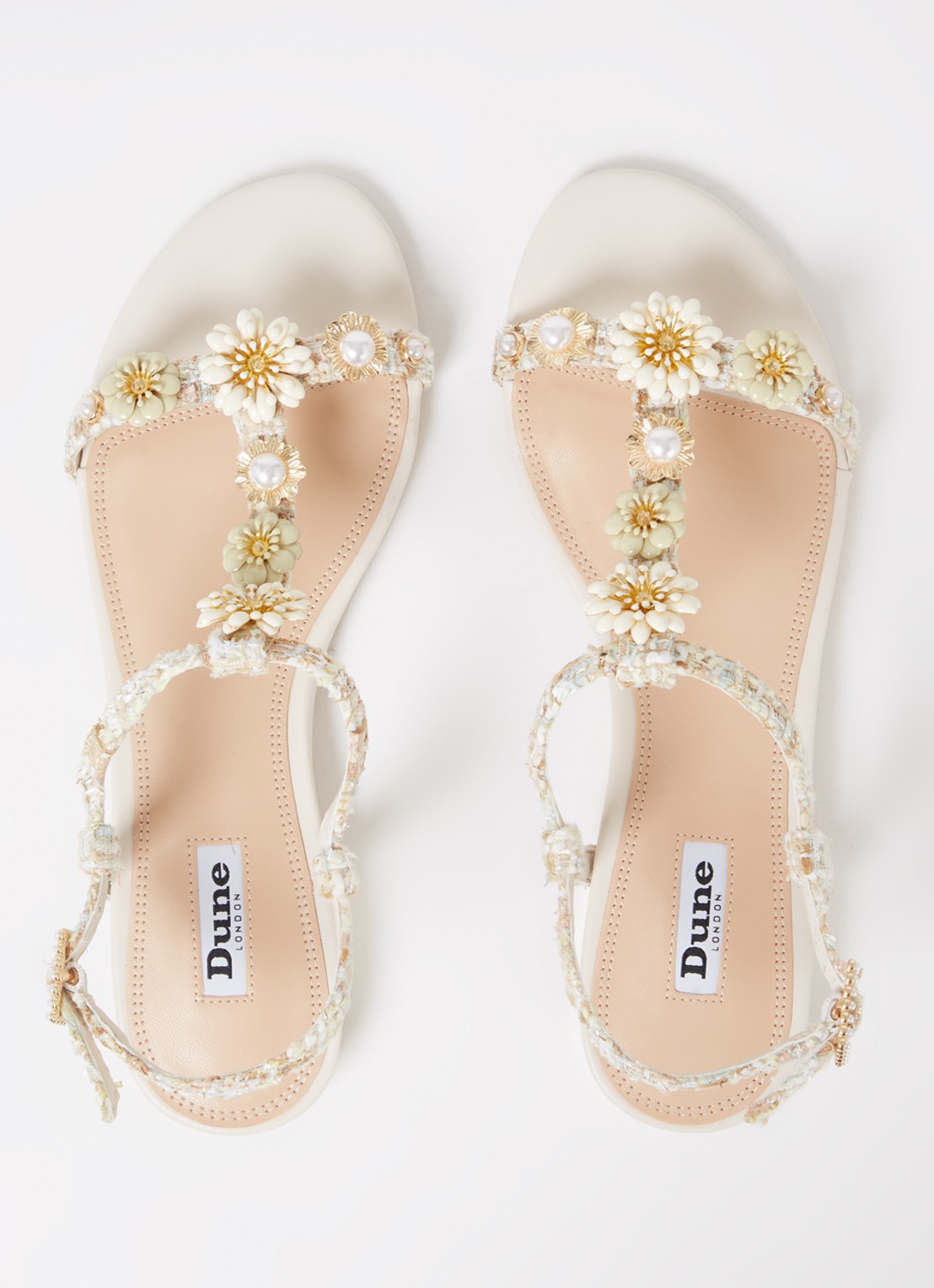 Dune London Nature sandaal met lurex - detail 4 beige