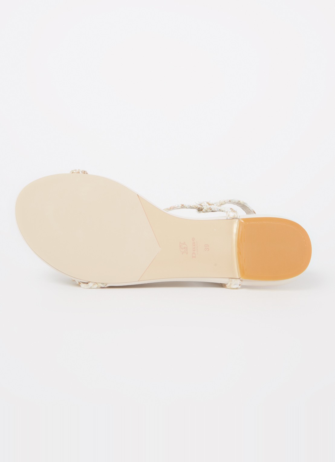 Dune London Nature sandaal met lurex - detail 5 beige