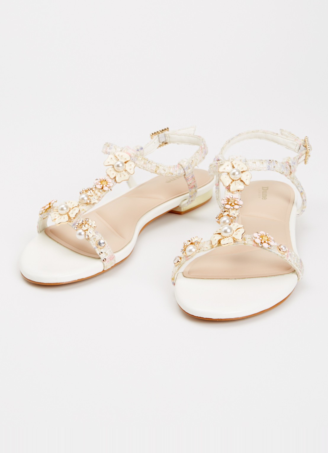 Dune London Nature sandaal met lurex - detail 3 wit