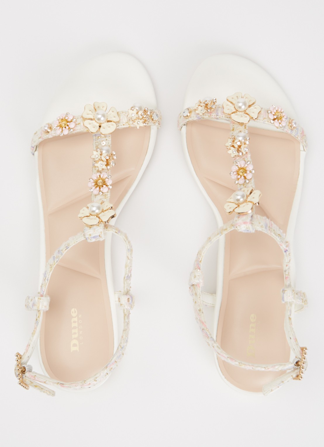 Dune London Nature sandaal met lurex - detail 4 wit
