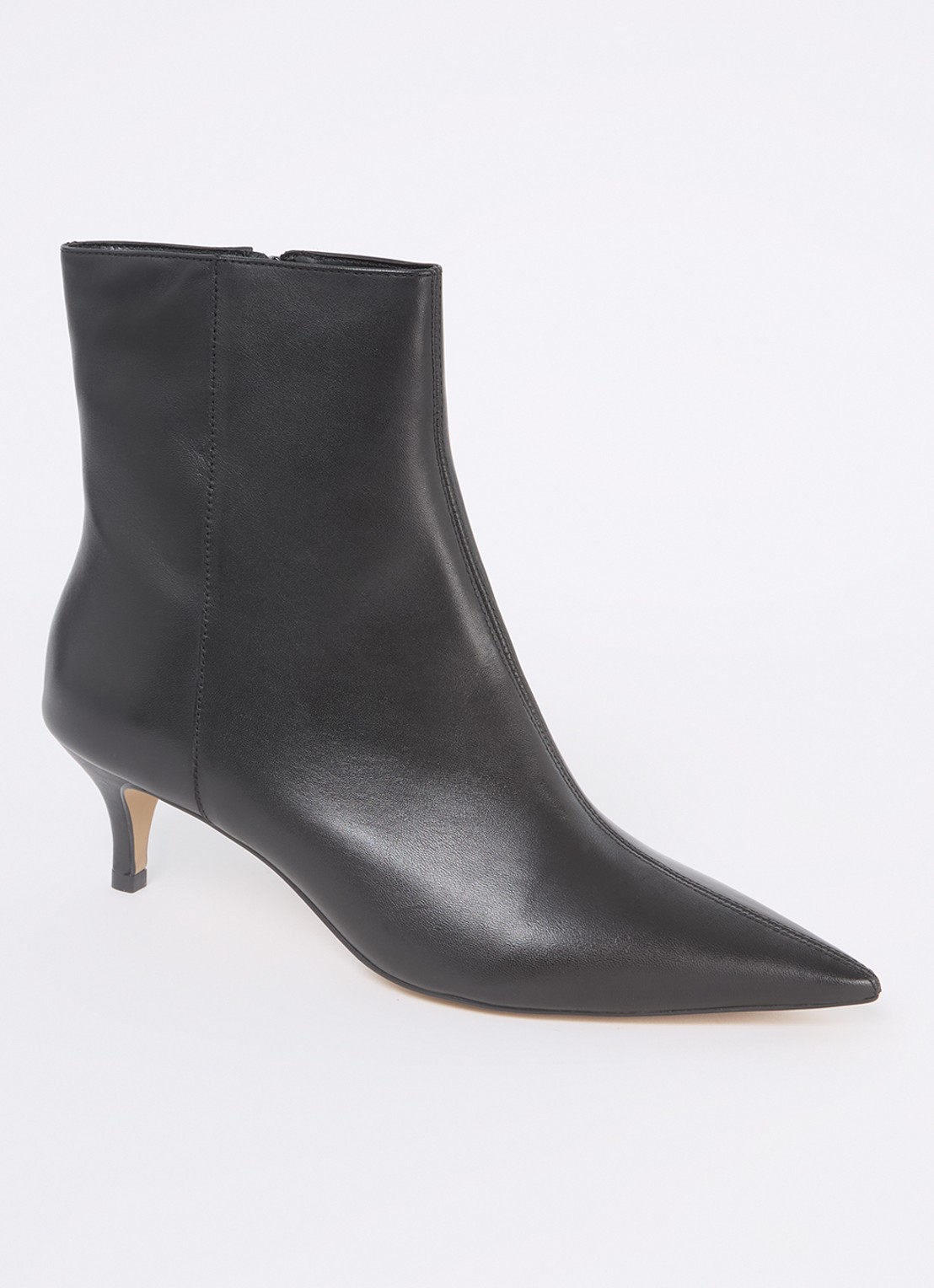 Dune London Offer enkellaarsje van leer - voorkant 3 zwart