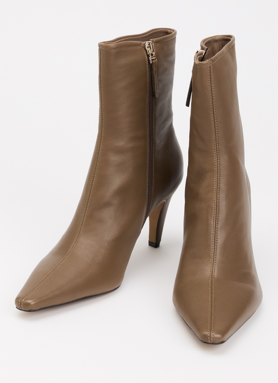 Dune London Overt enkellaars van leer  - detail 3 khaki