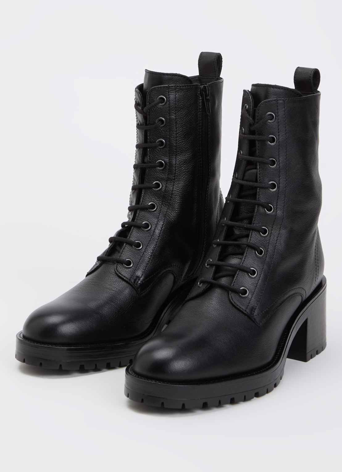 Dune London Patiently biker boot van leer - detail 3 zwart