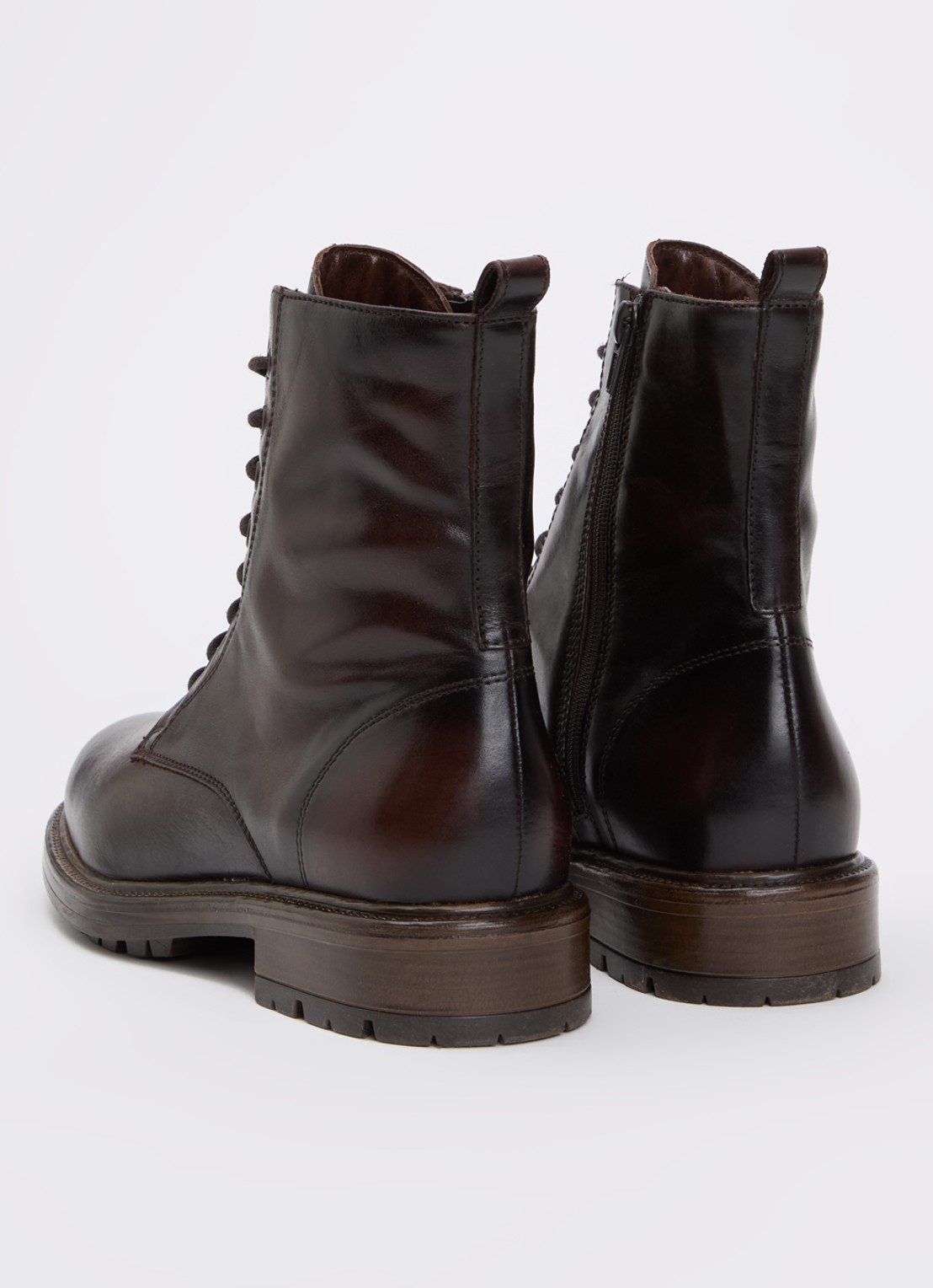 Dune London Patley biker boot van leer - achterkant 4 bruin