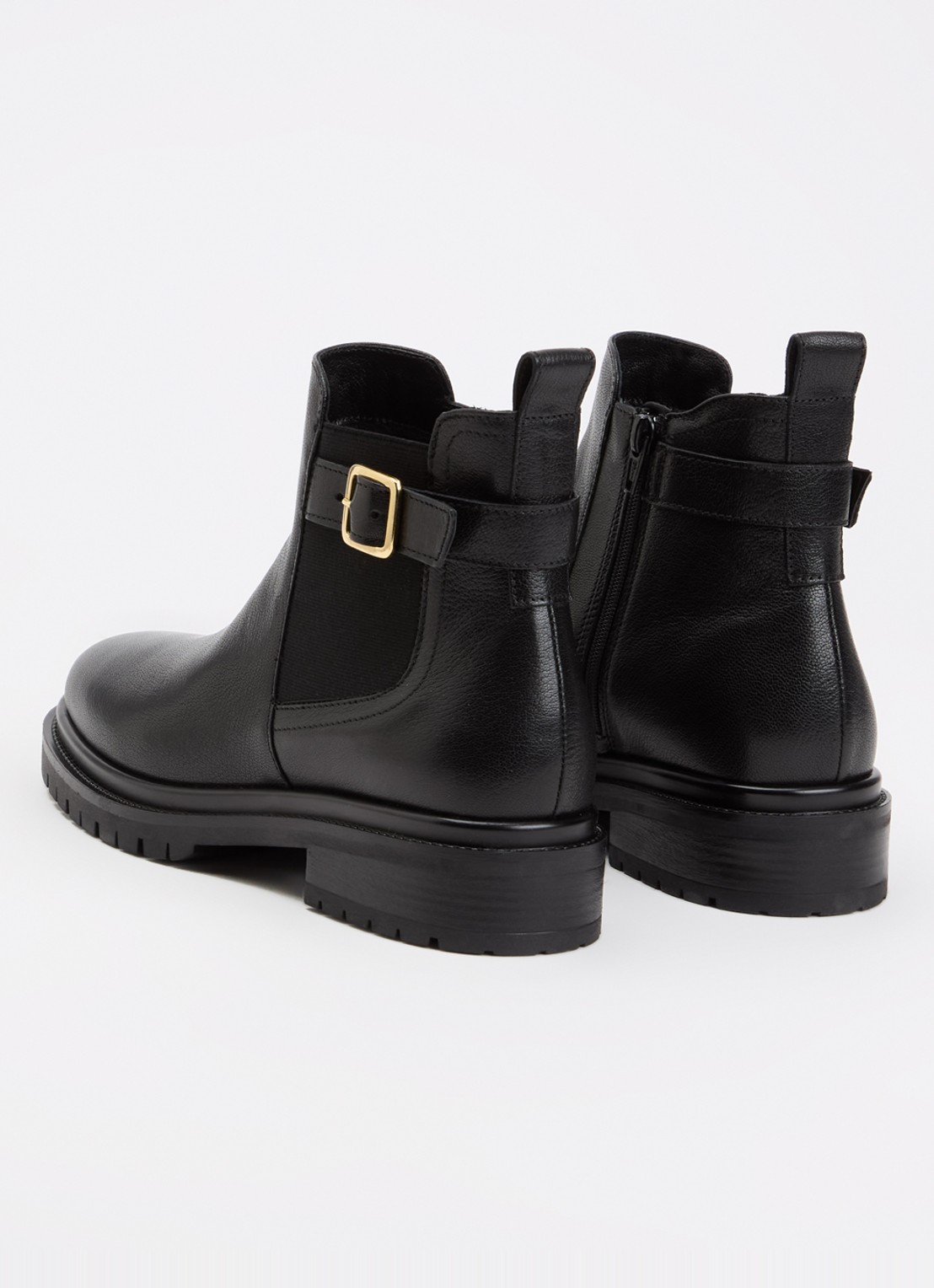 Dune London Paused chelsea boot van leer - achterkant 4 zwart