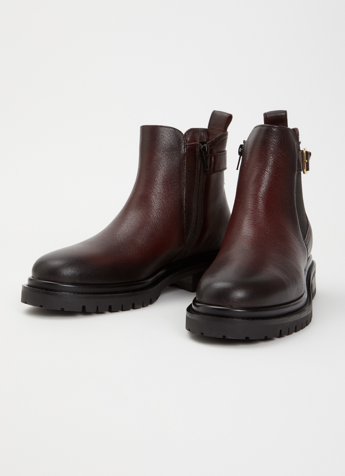 Dune London Paused chelsea boot van leer - detail 3 donkerrood