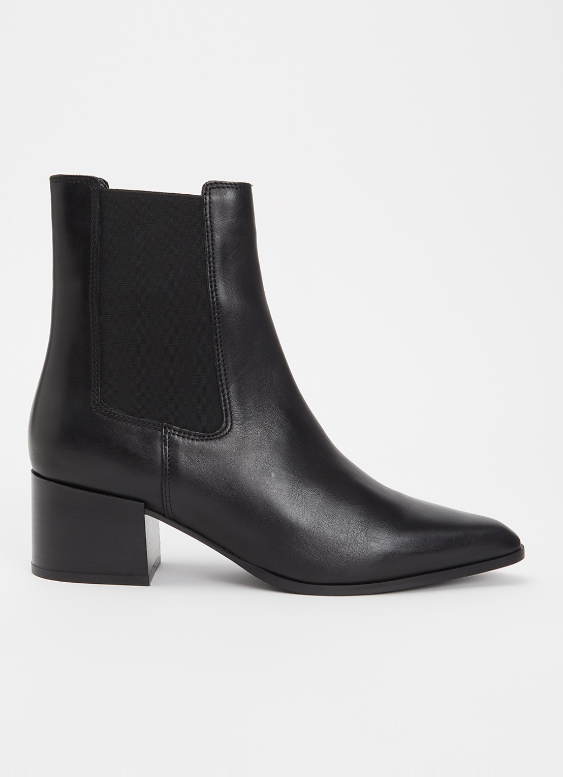 Dune London Pimo chelsea boot van leer - voorkant 3 zwart