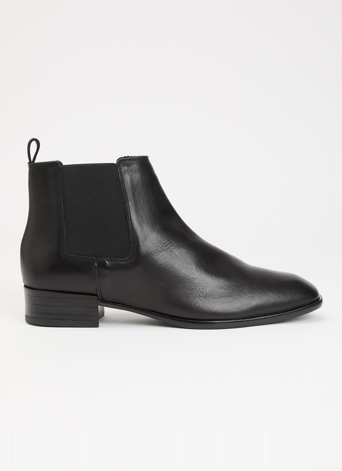 Dune London Pinni chelsea boots van leer - voorkant 4 zwart