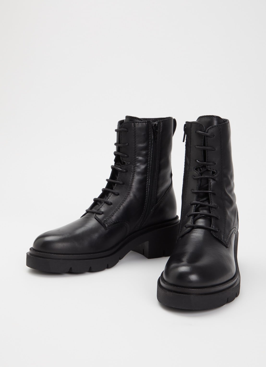 Dune London Pion bikerboot van leer  - detail 2 zwart