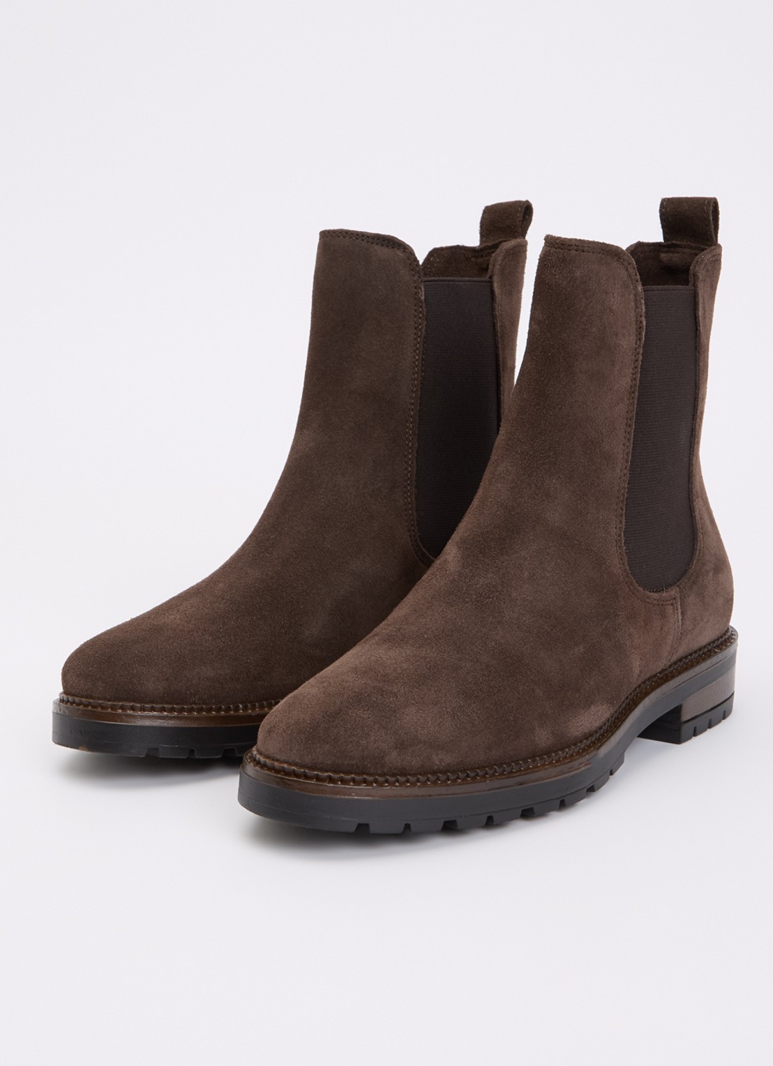 Dune London Poema chelsea boot van leer - detail donkerbruin