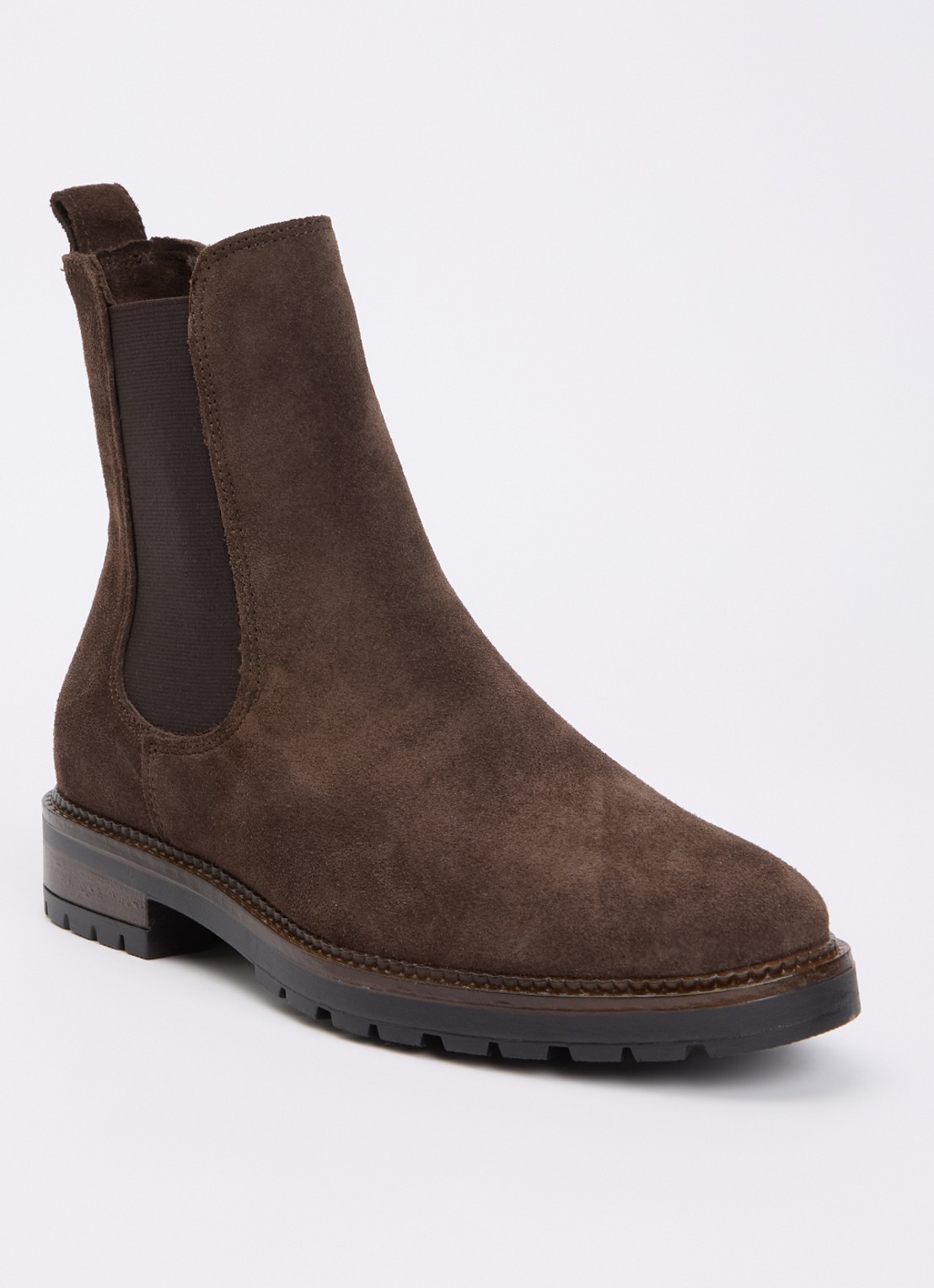 Dune London Poema chelsea boot van leer - voorkant 3 donkerbruin