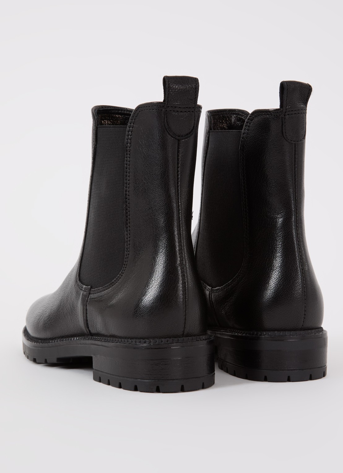 Dune London Poema chelsea boot van leer - achterkant zwart