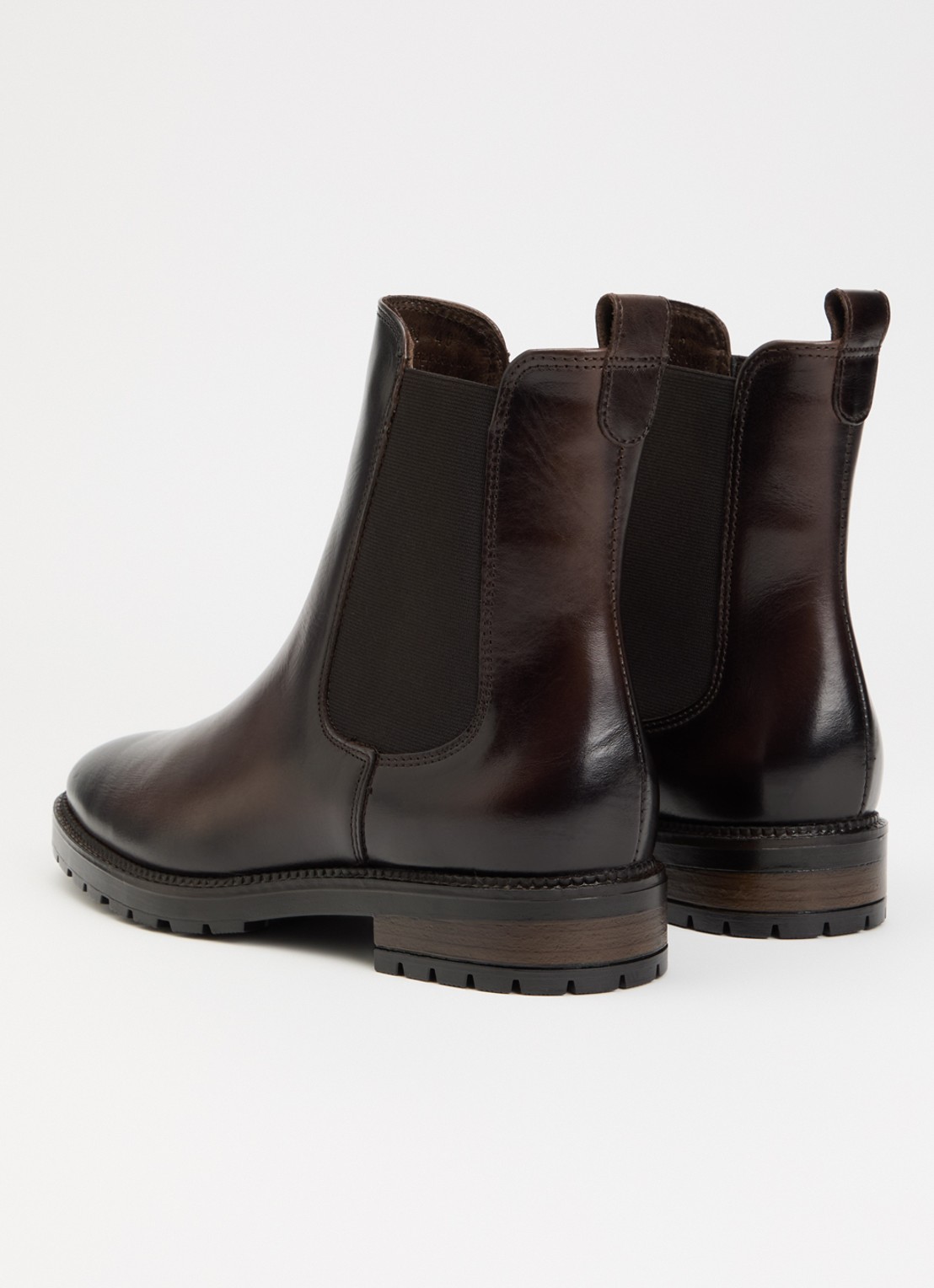 Dune London Poema chelsea boot van leer - achterkant 3 bruin