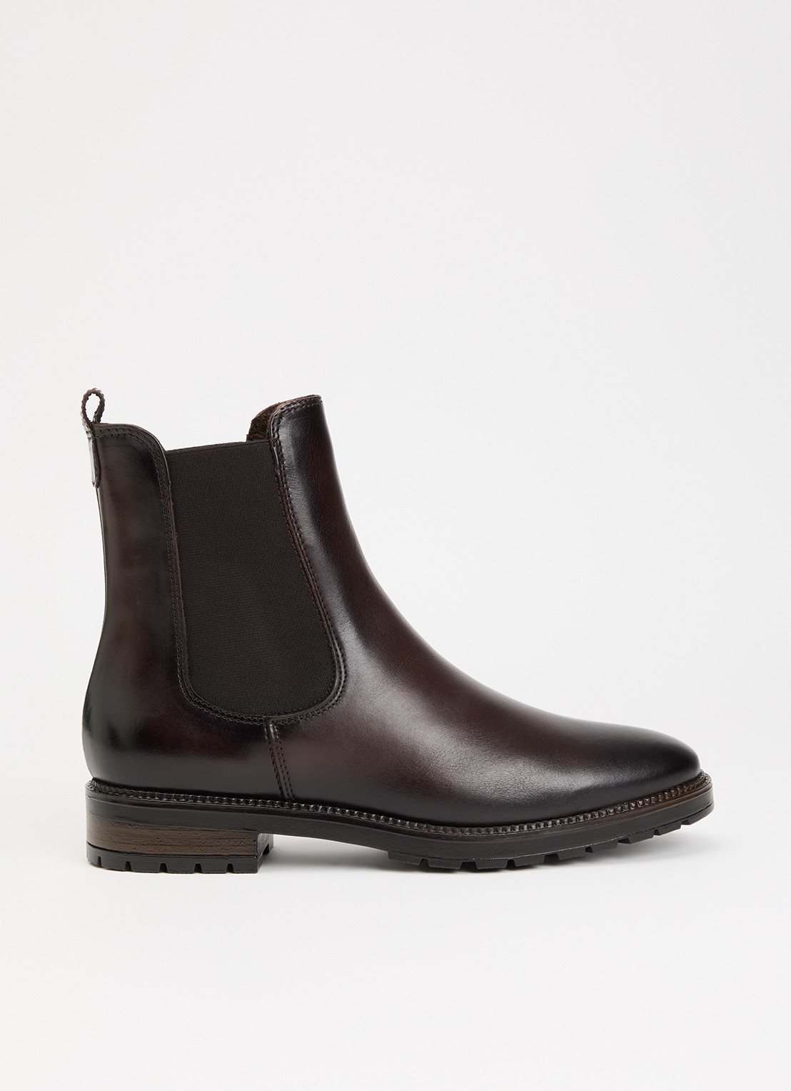 Dune London Poema chelsea boot van leer - voorkant 4 bruin
