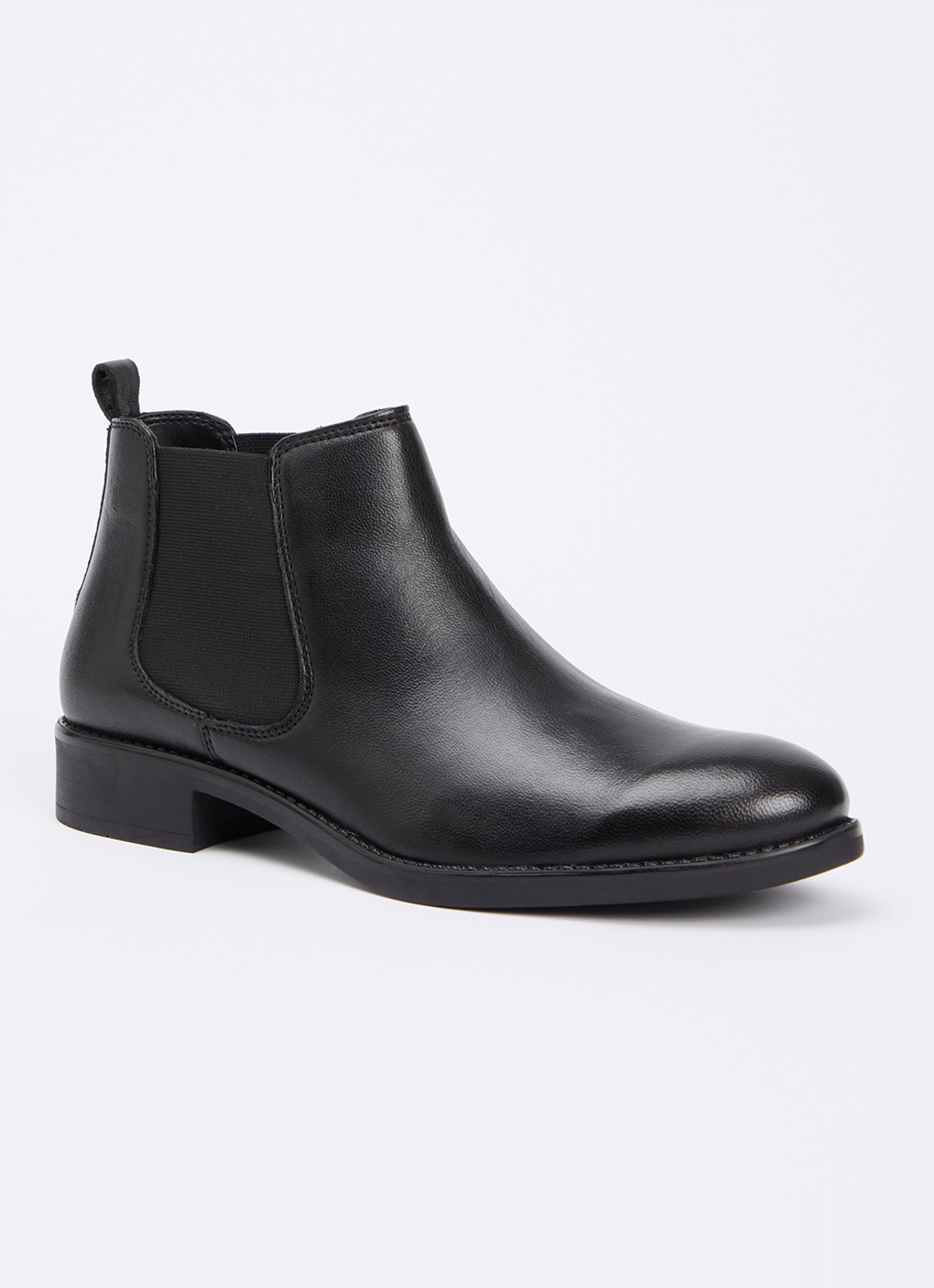 Dune London Polished chelsea boot van leer - voorkant 3 zwart