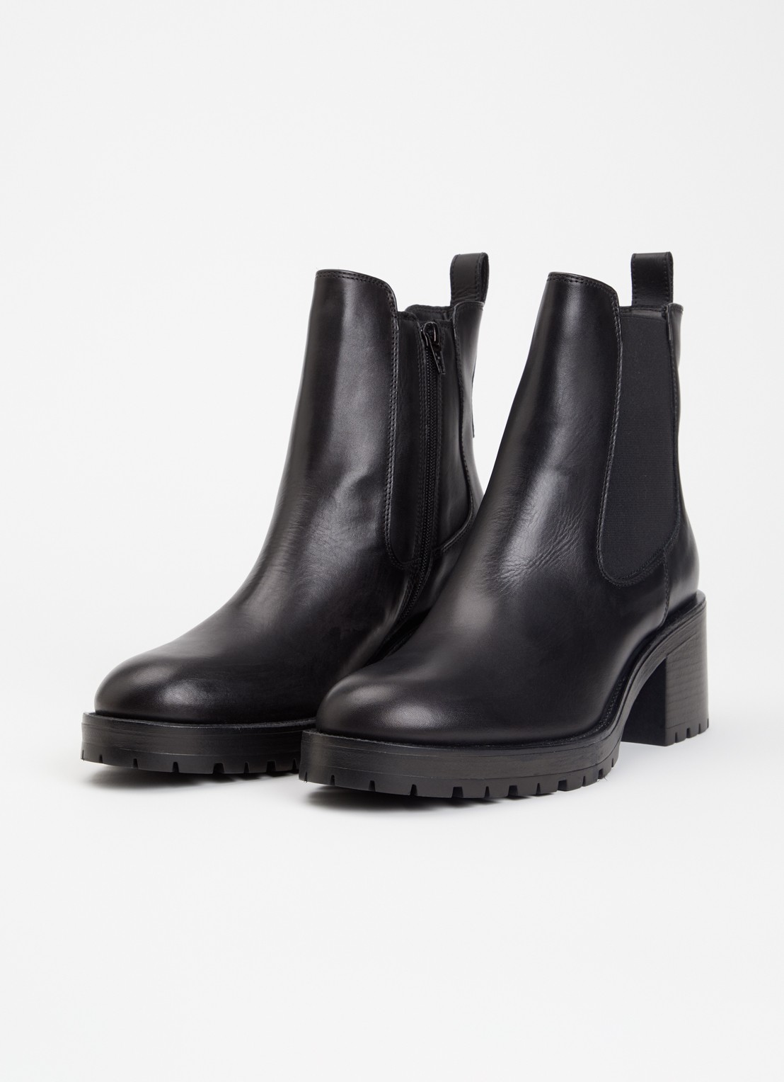 Dune London Positivity chelsea boot van leer - detail zwart