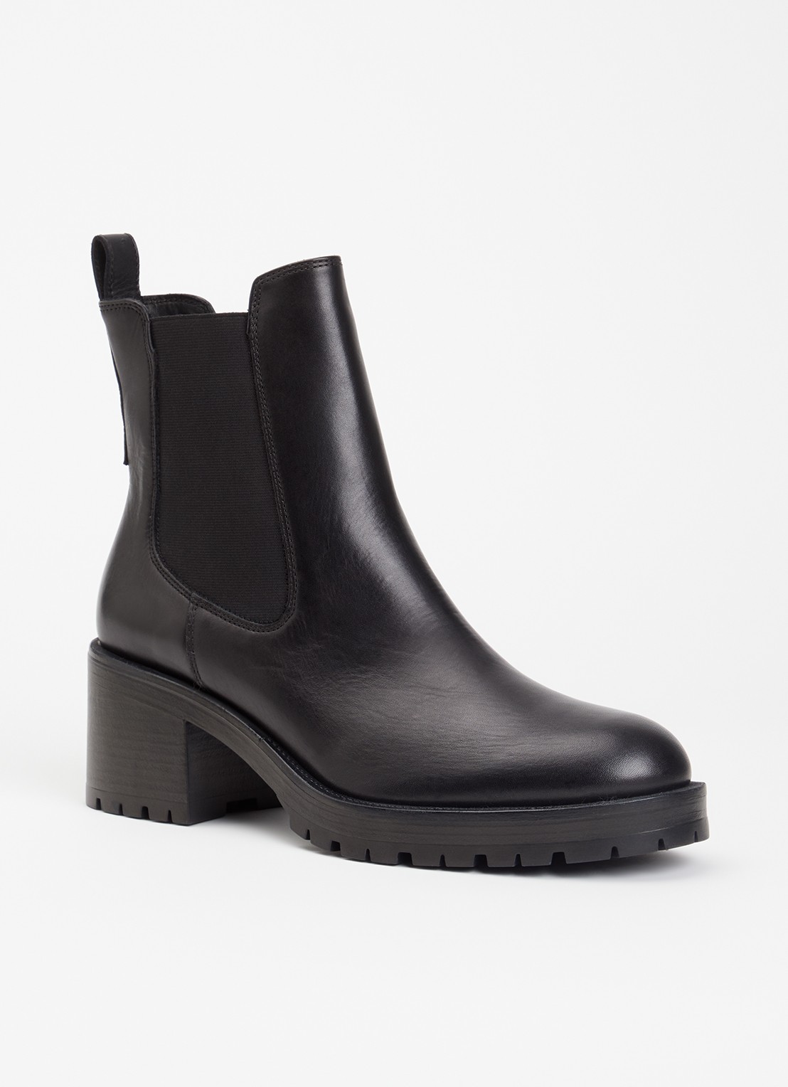 Dune London Positivity chelsea boot van leer - voorkant 4 zwart
