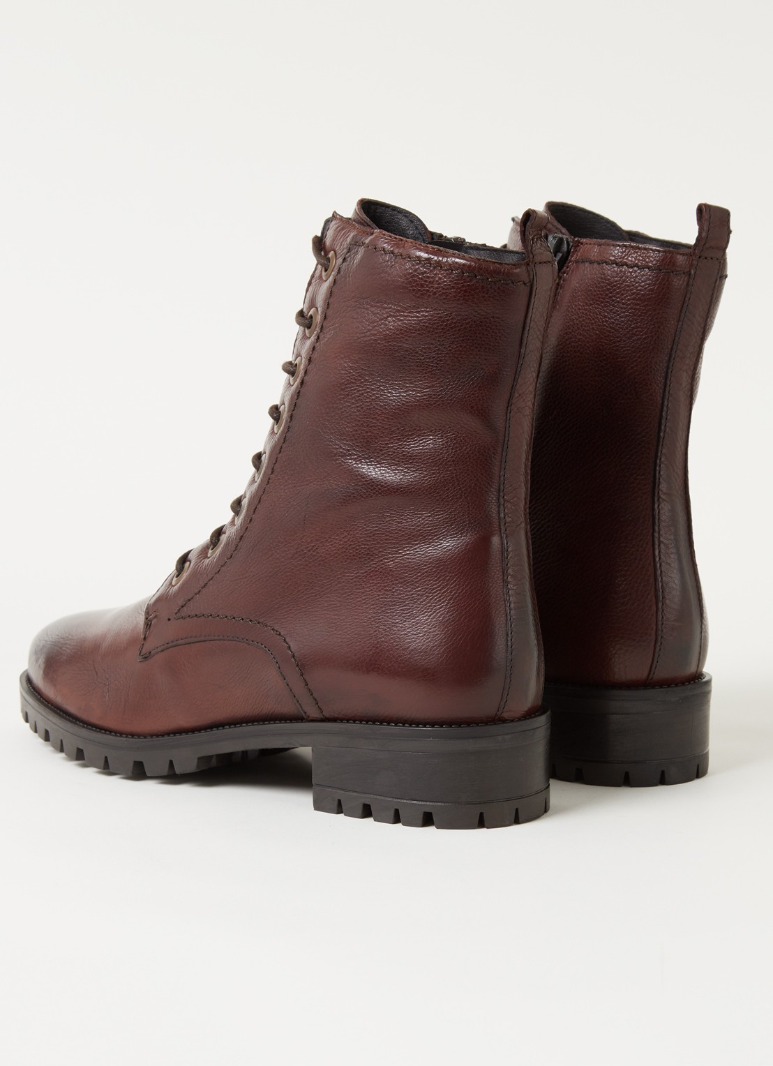 Dune London Prestone veterboot van leer - detail donkerbruin