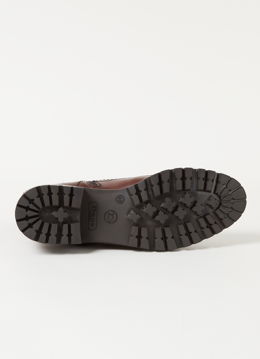 Dune London Prestone veterboot van leer - detail 3 donkerbruin