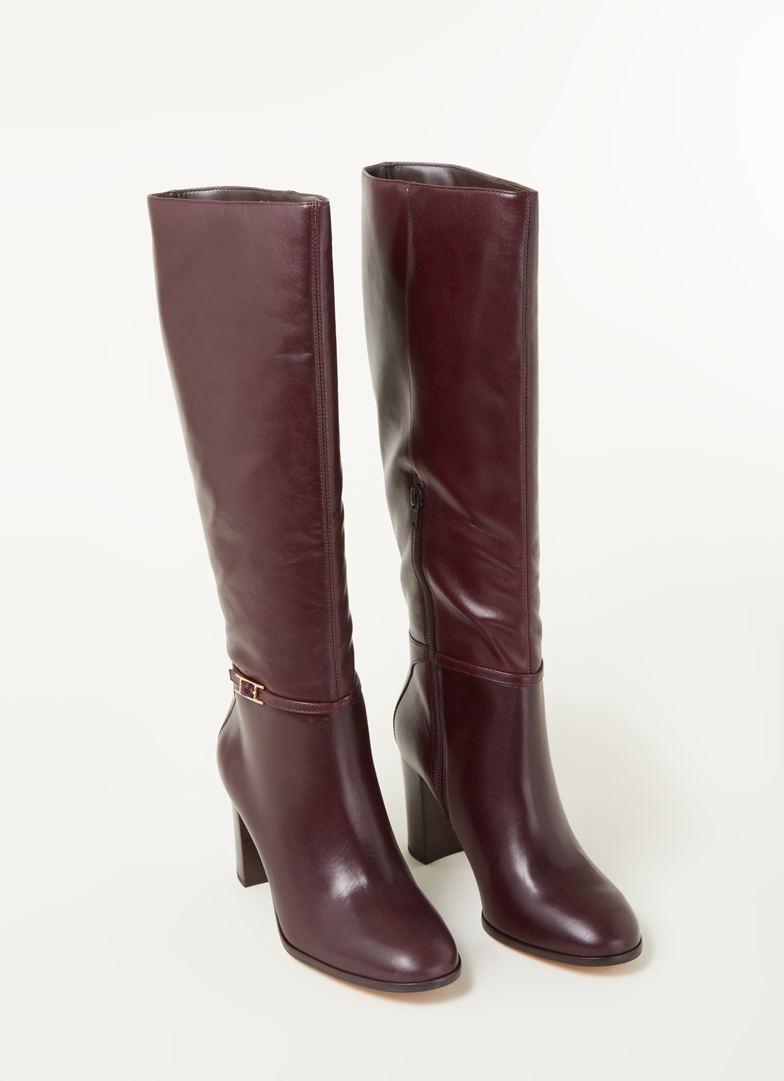 Dune London Sabah laars van leer - detail brons