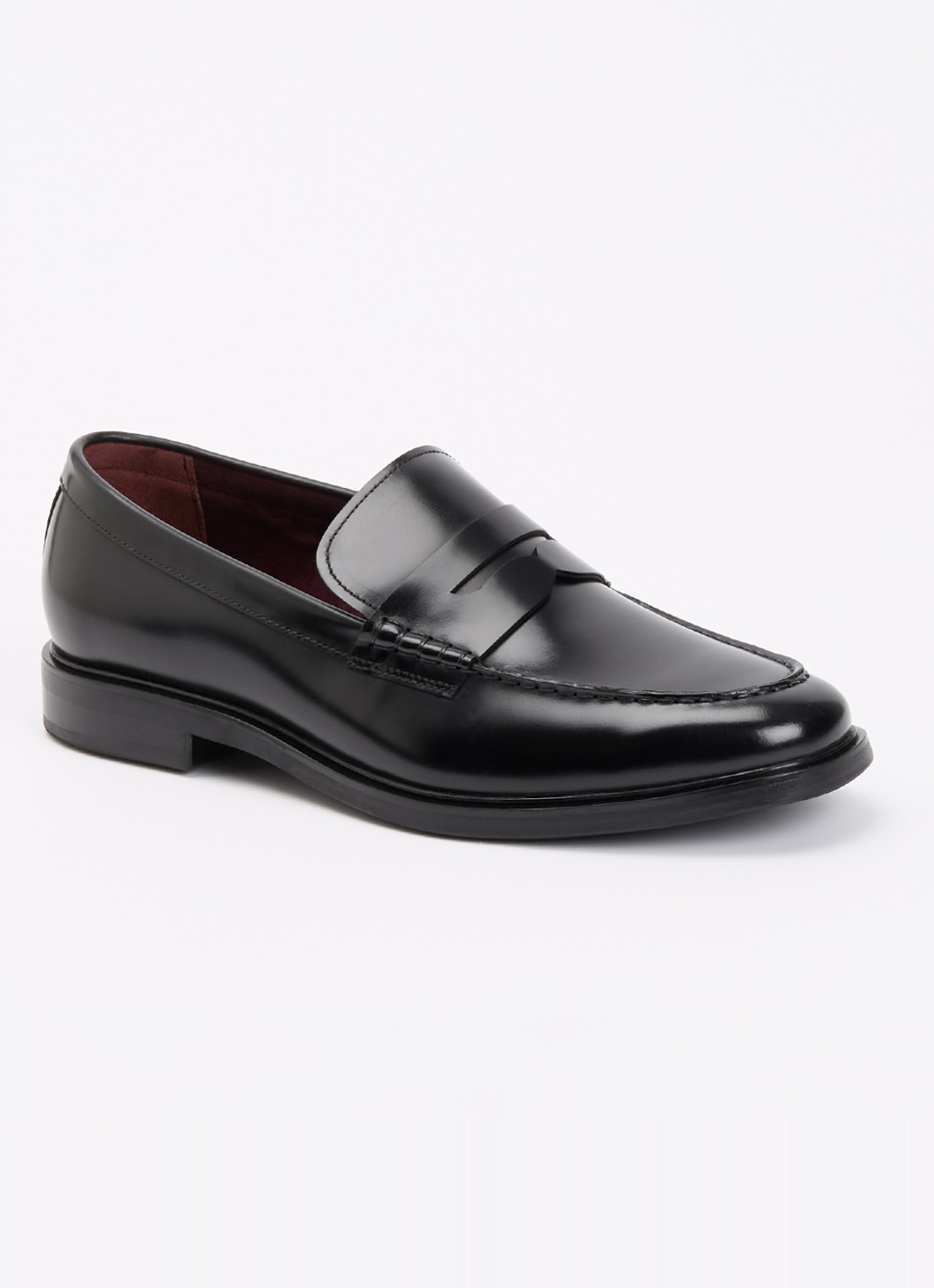 Dune London Sacha loafer van leer - voorkant 2 zwart