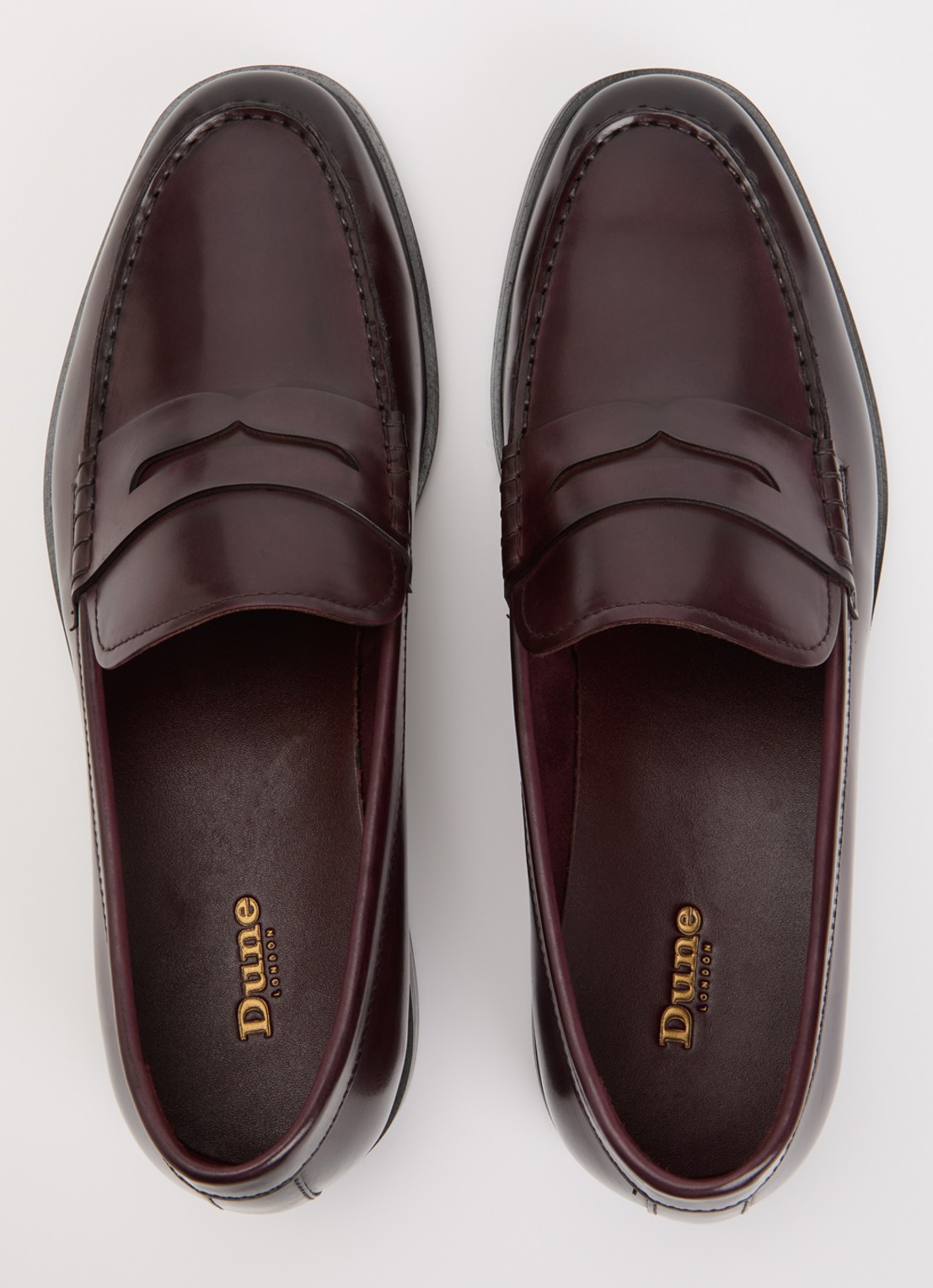 Dune London Sacha loafer van leer - detail 3 bordeauxrood