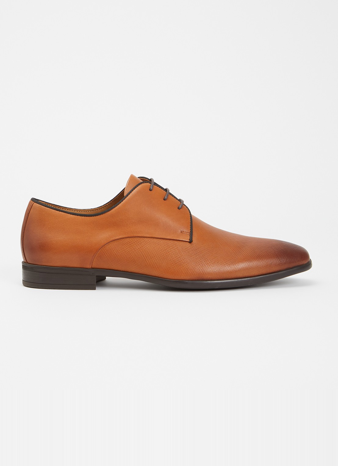 Dune London Saffi veterschoen van leer - voorkant bruin