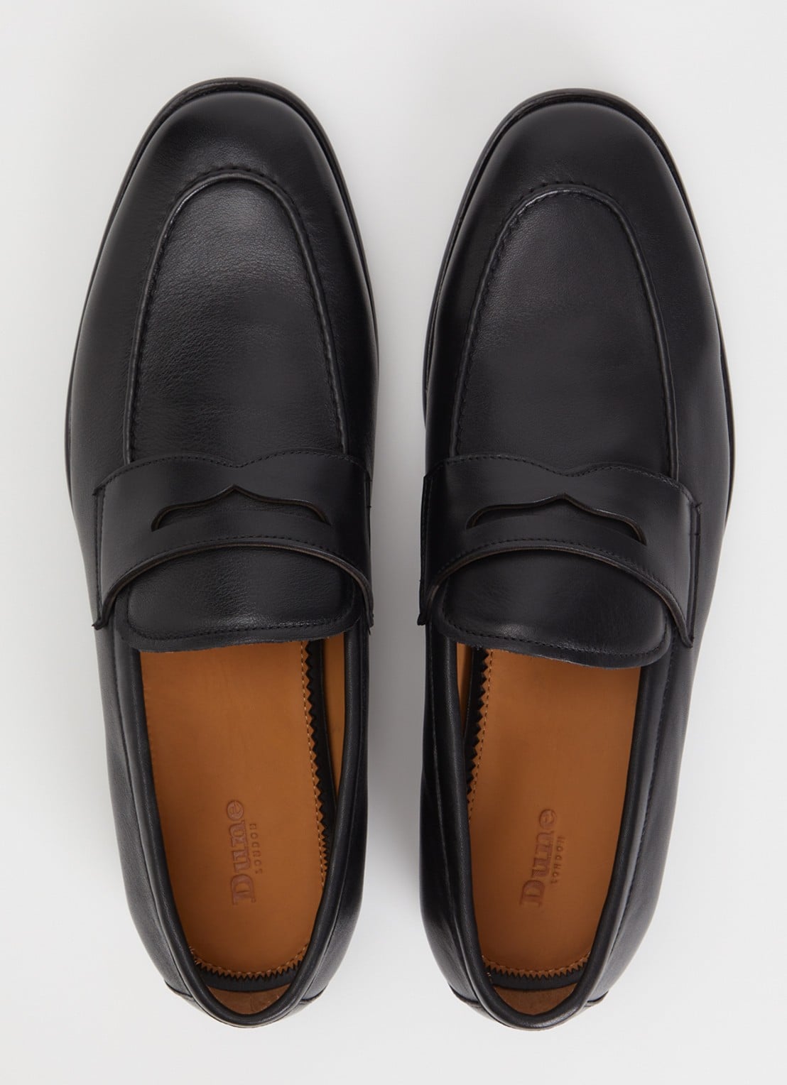 Dune London Salford loafer van leer - detail 3 zwart