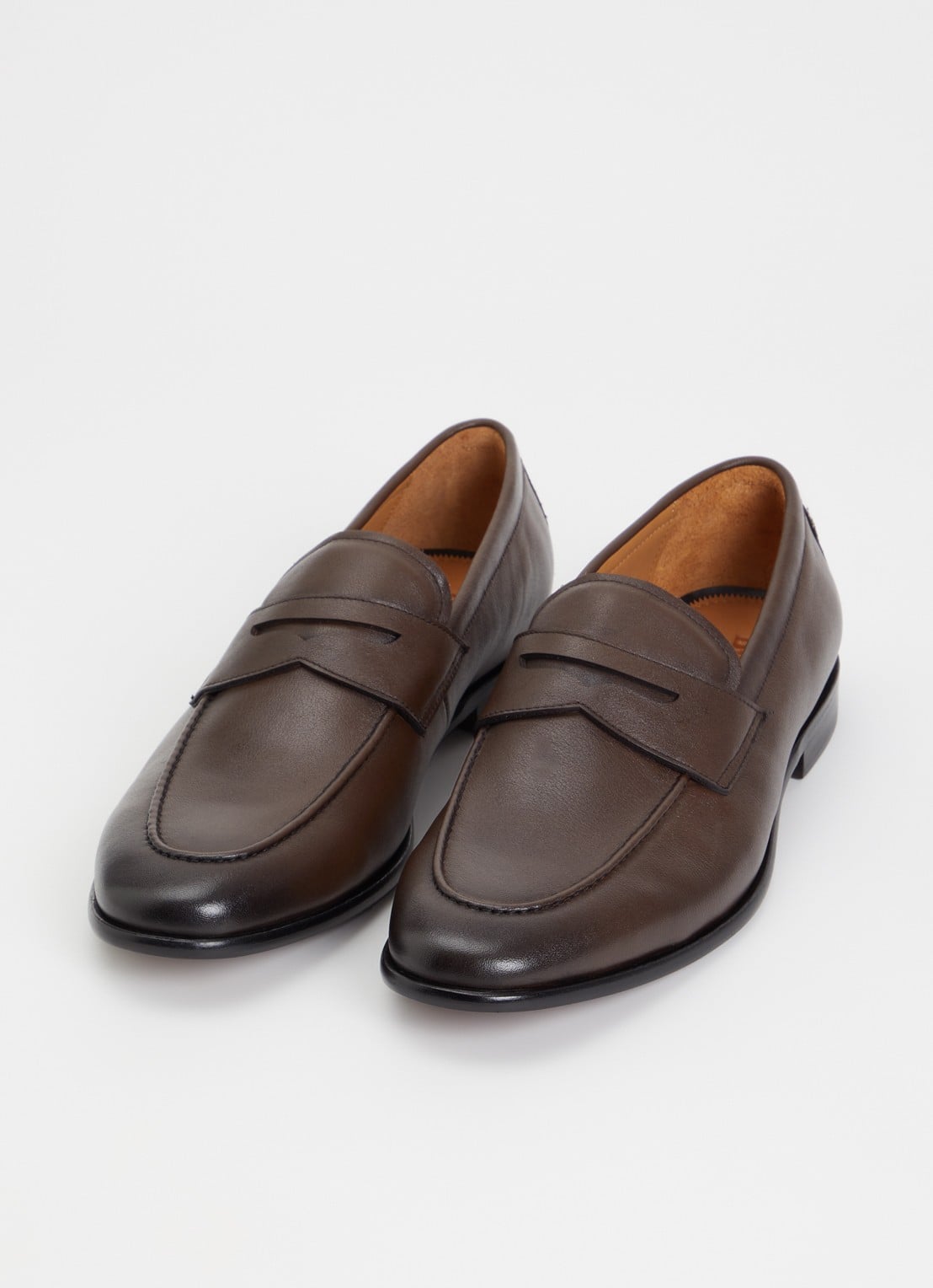 Dune London Salford loafer van leer - detail 2 donkerbruin