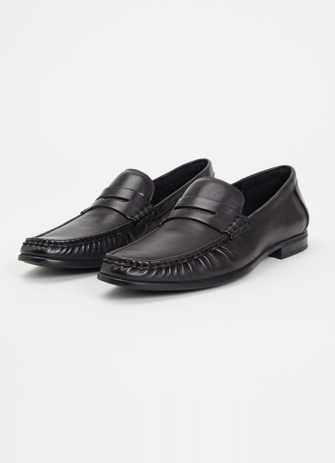 Dune London Sammi loafer van leer  - detail zwart