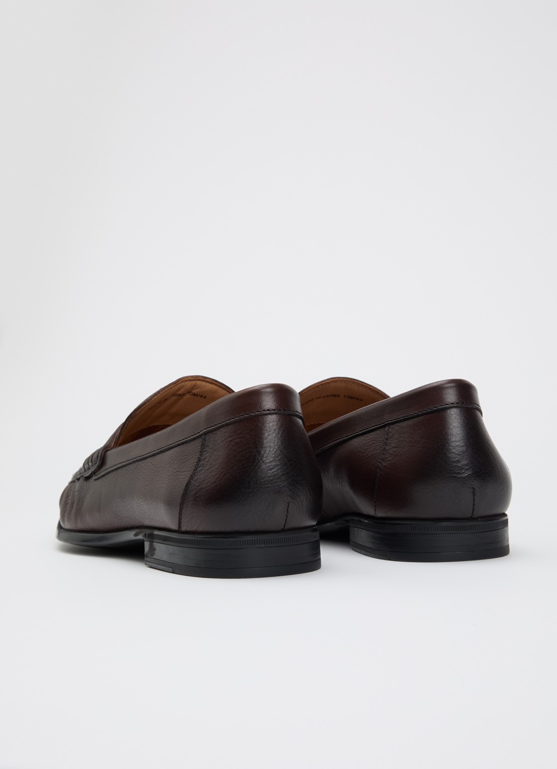 Dune London Sammi loafer van leer  - achterkant donkerbruin
