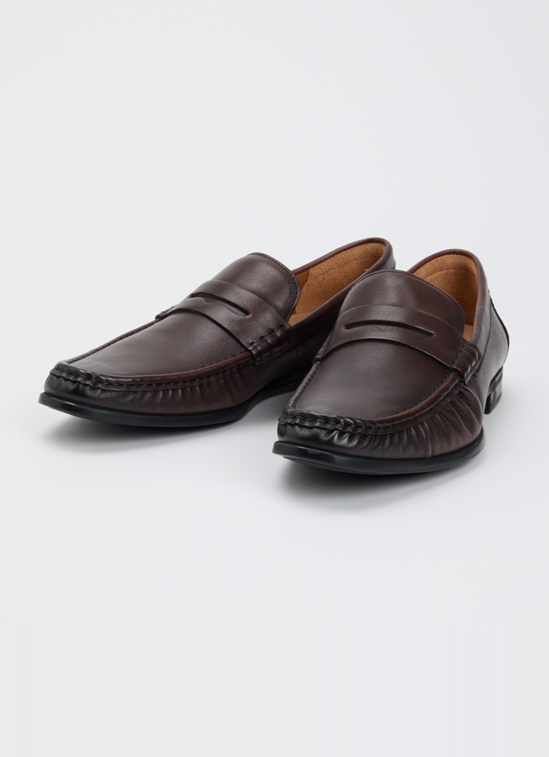 Dune London Sammi loafer van leer  - detail 3 donkerbruin