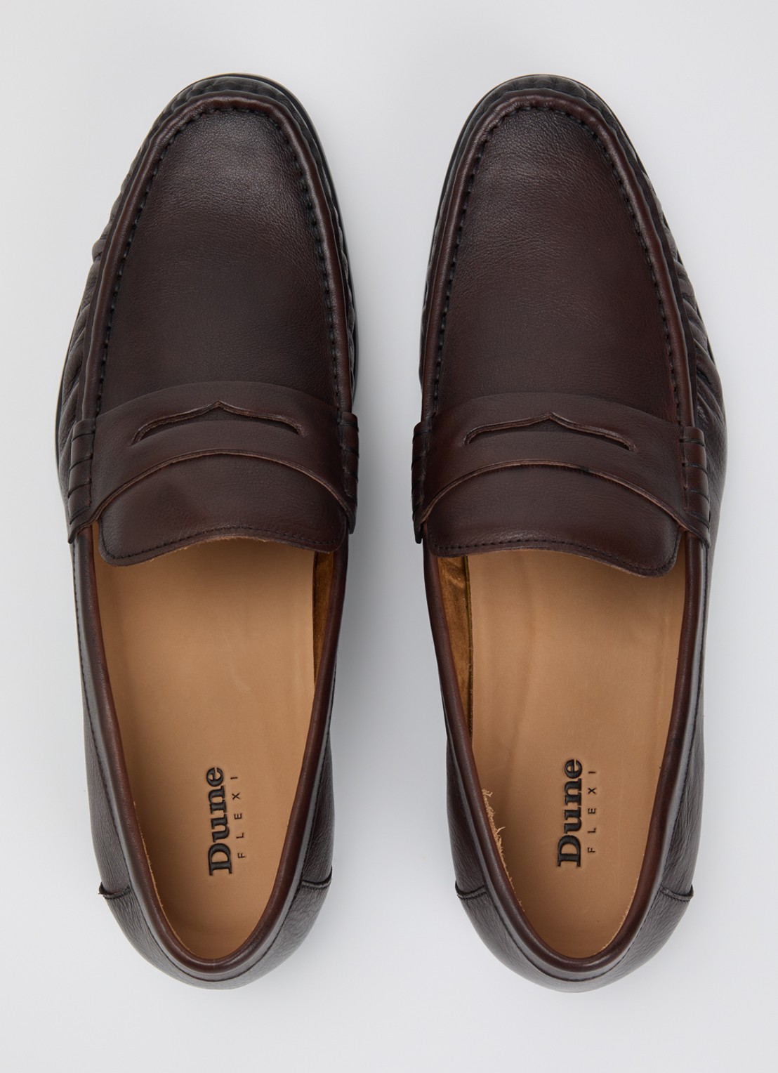 Dune London Sammi loafer van leer  - detail 4 donkerbruin