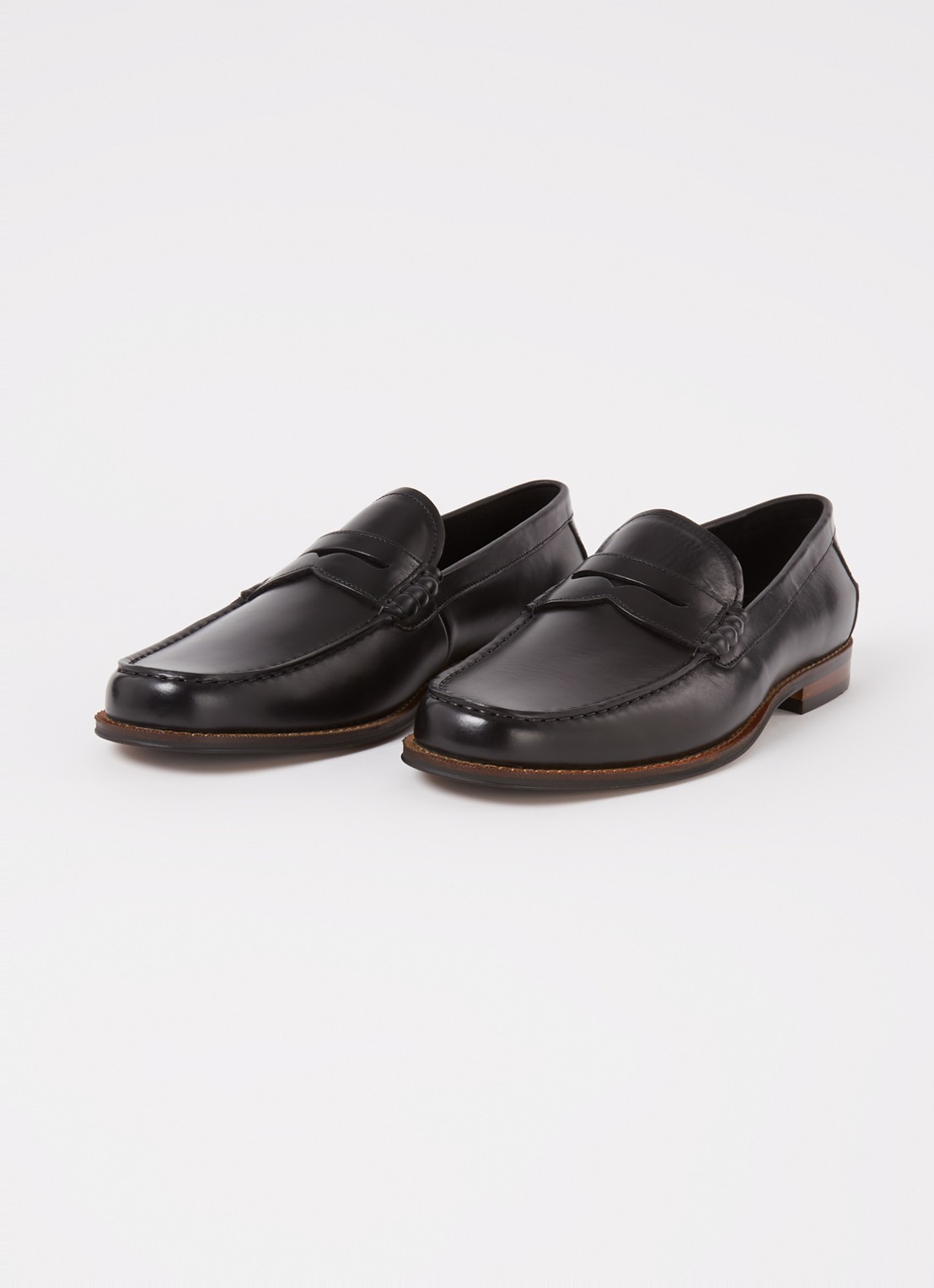 Dune London Samson loafer van leer - detail 2 zwart