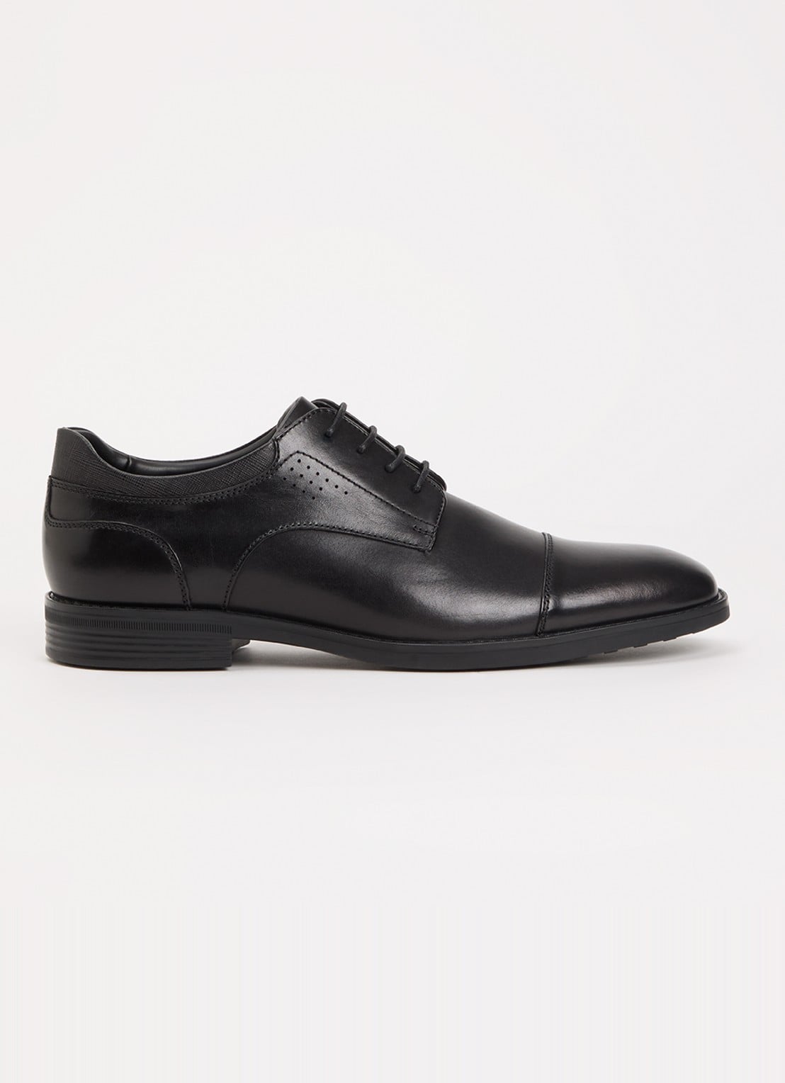 Dune London Sanson veterschoen van leer - voorkant 5 zwart