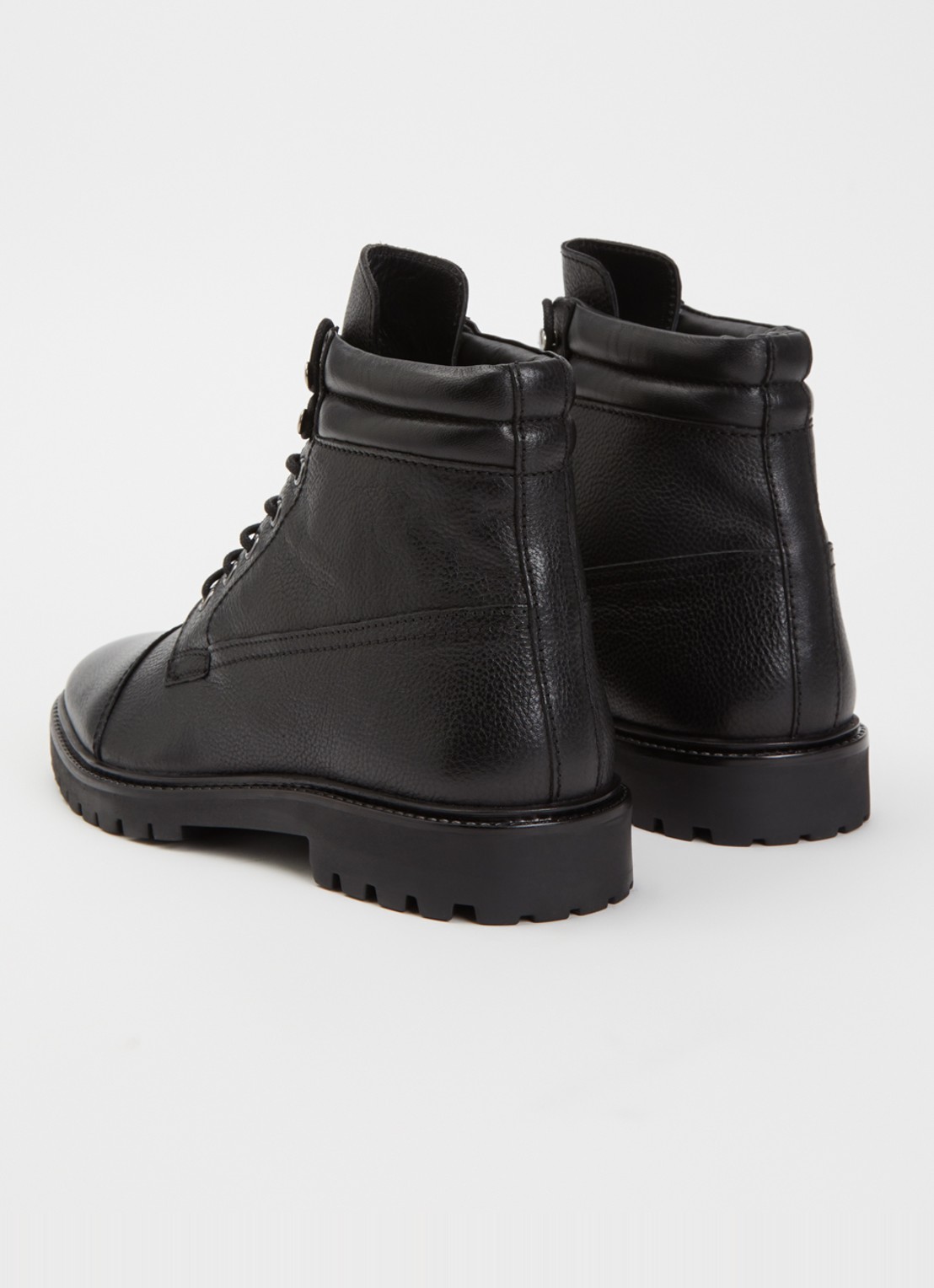 Dune London Sawyeer veterboot van leer - achterkant 3 zwart