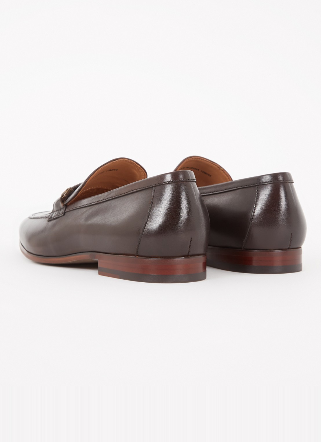Dune London Scilly loafer van leer met horsebit - achterkant 7 donkerbruin