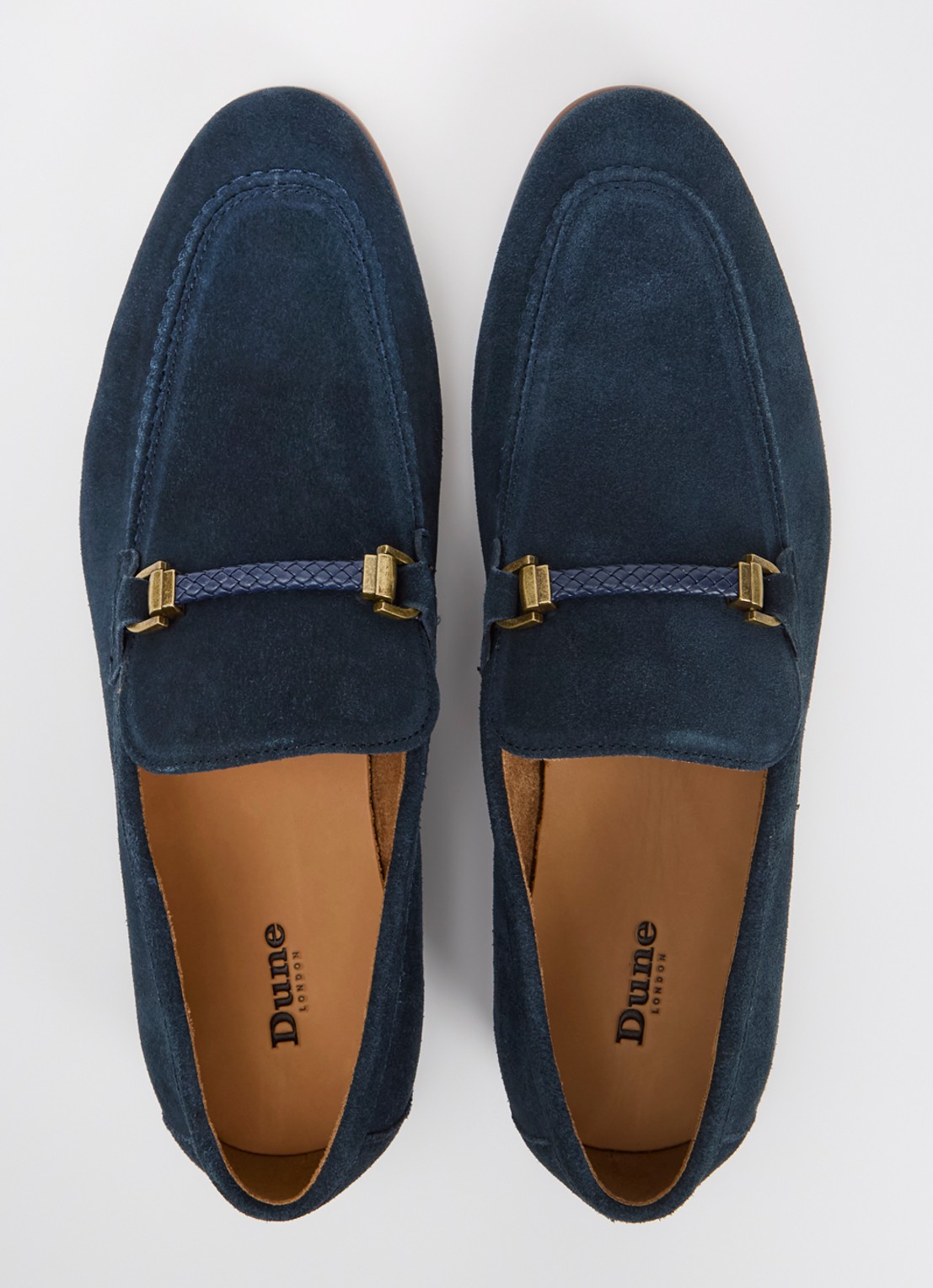 Dune London Scilly loafer van leer met horsebit - detail 4 donkerblauw