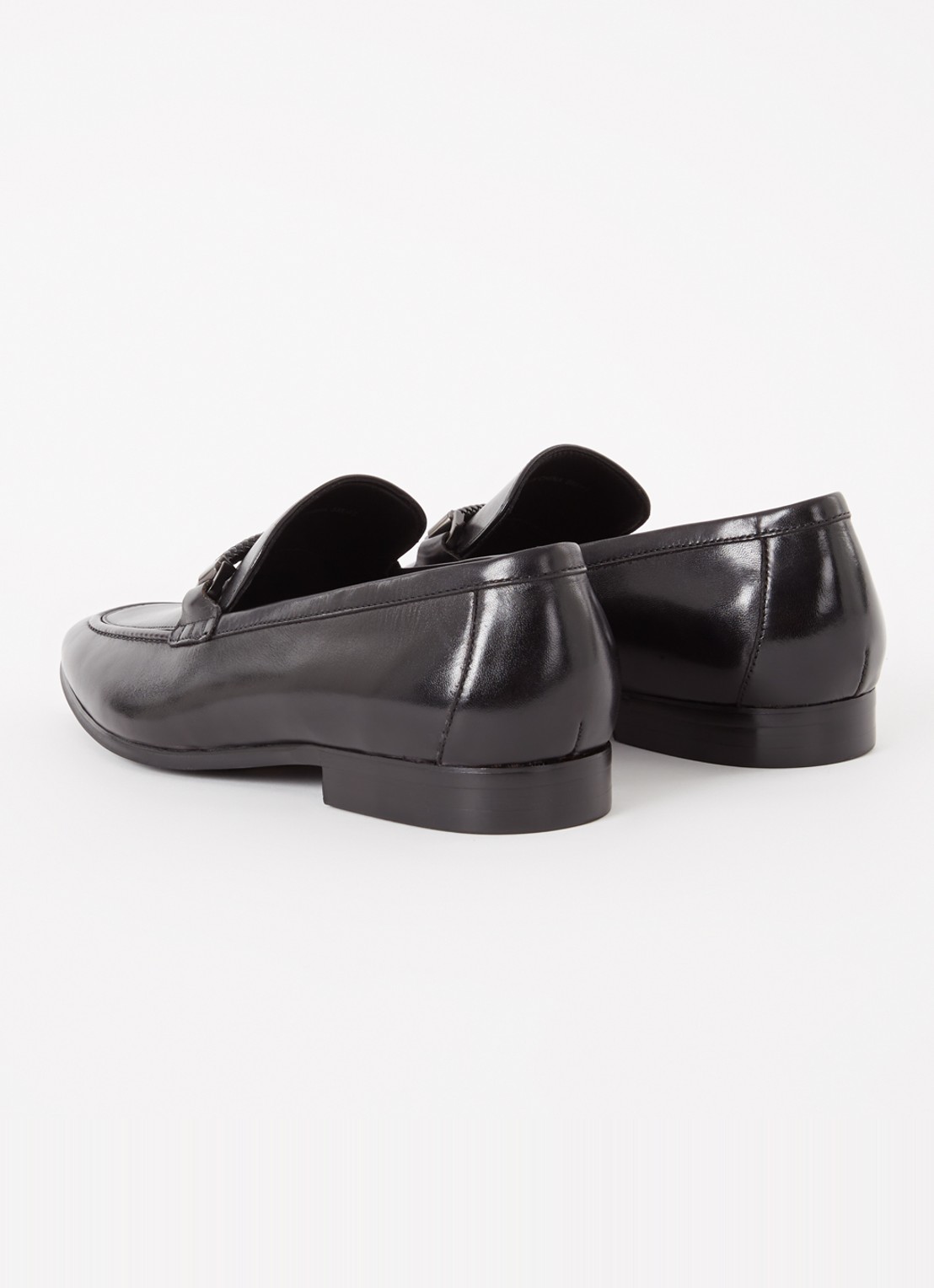 Dune London Scilly loafer van leer met horsebit - achterkant 5 zwart